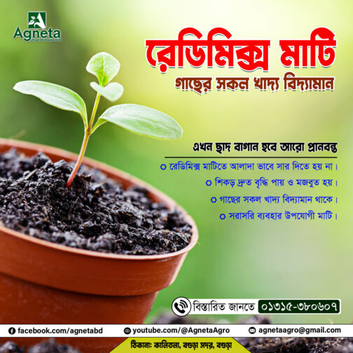 সরাসরি ব্যবহার উপযোগী রেডিমিক্স মাটি (২১ উপাদানের সমন্বয়ে প্রস্তুত)